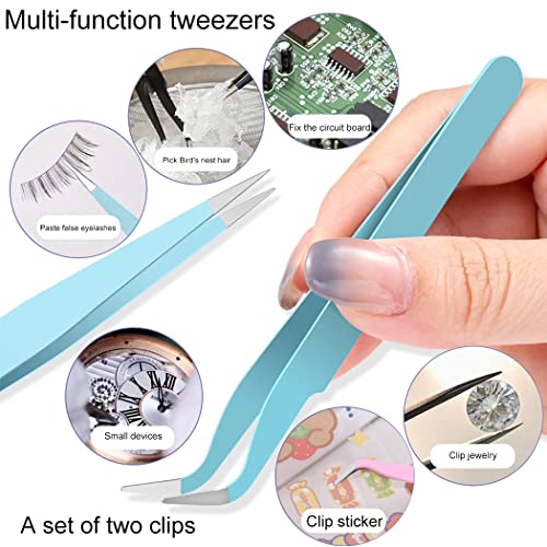 4 Boxes Rainbow Ab Resin Flatback Rhinestones Kit,2 Pieces Blue Tweezers,2Mm 3Mm 4Mm 5Mm Glass Non Hotfix Nail Art Rhinestone Crystals For Nails Bottom Resin Drill For Nails Gems Supplies With Nails Art Decoration #TOP3