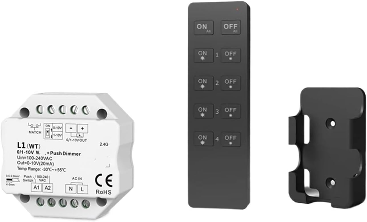 L1 0/1-10V AC push LED dimmer switch 2.4G remote control voice(2pcs L1-WT - RT6)