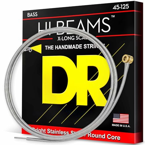 Jeu de cordes basse DR Strings LMR5-45 Hi-Beam en acier inoxydable pour 5 cordes