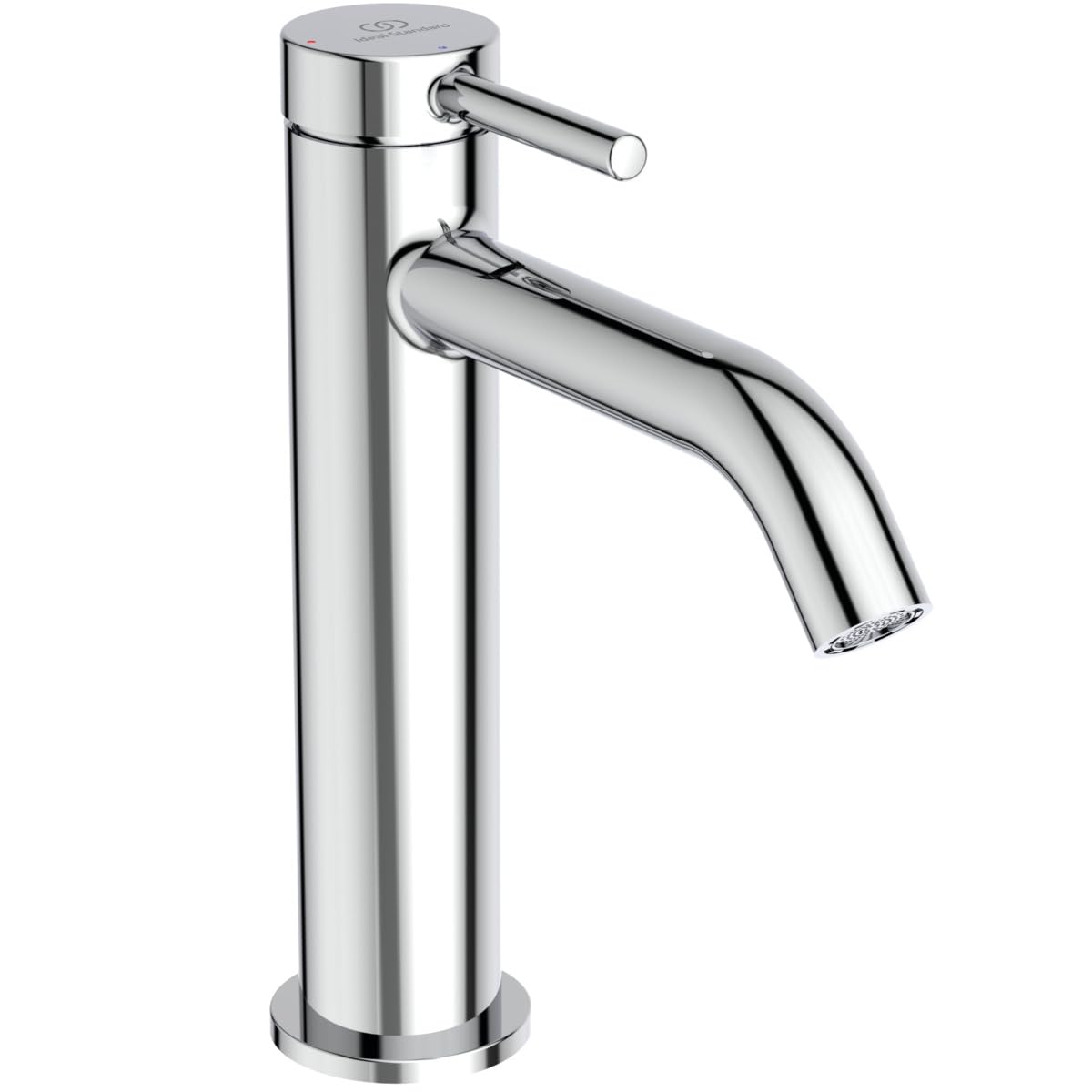 Ideal Standard - Ceraline, Miscelatore monocomando grande, Rubinetto lavabo con cartuccia FirmaFlow, Senza asta di comando e piletta, Sistema BlueStart, Easyfix, Cromato