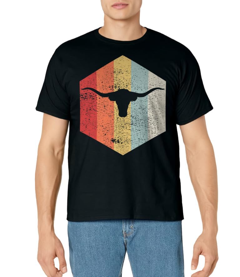 Vintage Retro Texas Bull Longhorns Distressed T-Shirt T-Shirt