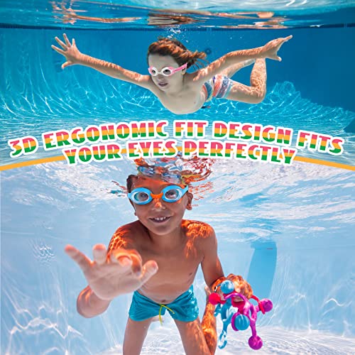 Macarrie 6 Pcs Kids Swim Goggles No Leaking Anti Fog Swimming Goggles For Kids Boys Girls With Nose Clip Earplugs, Age 3-14 (Multicolor) #TOP5