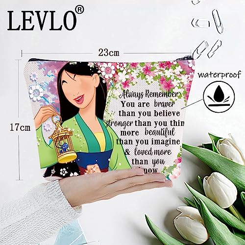 LEVLO Cartoon Movie Cosmetic Bag Movie Princess Fans Gift You Are Braver Stronger Smarter Than You Think Fairy Tale Zipper Pouch Bag (Always HML)2
