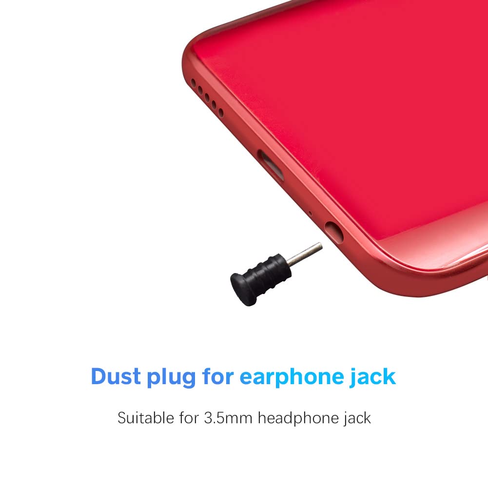 Mikikit Tappi Antipolvere Per Jack Audio 3.5 Mm – 100 Pezzi, Con Foro Per Ciondolo, Proteggi Smartphone E Tablet Dalla Polvere
