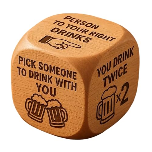 Juegos de Beber Divertidos para Adultos, Favores De Fiesta Actividades Hilarantes, Juego de Mesa para Beber con Dados de Madera, Para Amigos Familia Parejas Eventos Sociales Fin De Semana Actividad Gr