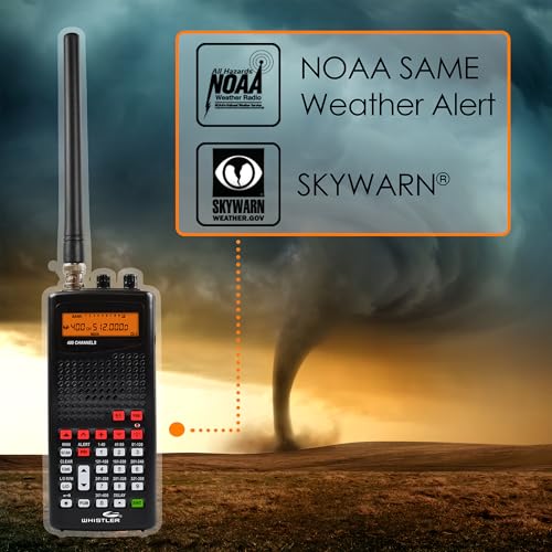 Image of Whistler WS1010 Analog Handheld Scanner - 400 Channels, Skywarn, Same Weather Alerts, Spectrum Sweeper, PC Programmable, Service Banks for Police, Fire, Marine, Air & Ham - Black