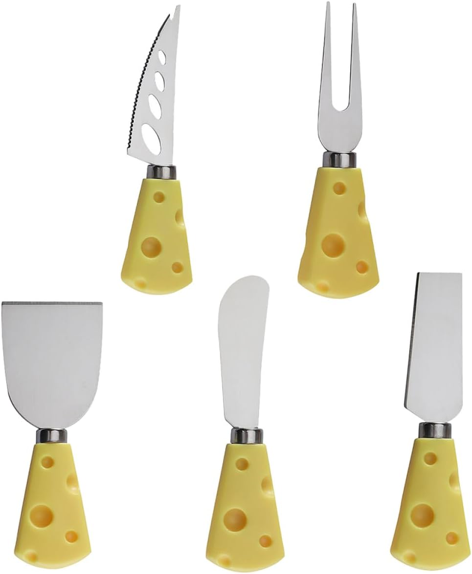 OSALADI Cheese Knives Set 5pcs for Home Kitchen Stainless Steel