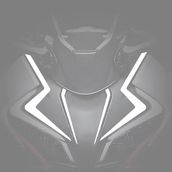 Reflective Head Stickers Front Fairing Stickers Compatible with CFMOTO 450SS 2023 2024 2025,Racing Style,Silver,CFMOTO 450SS Accessories