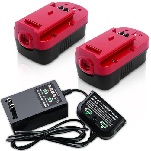 2 Pack 4.5Ah Ni-Mh Replacement for Black and Decker 18V Battery and Charger