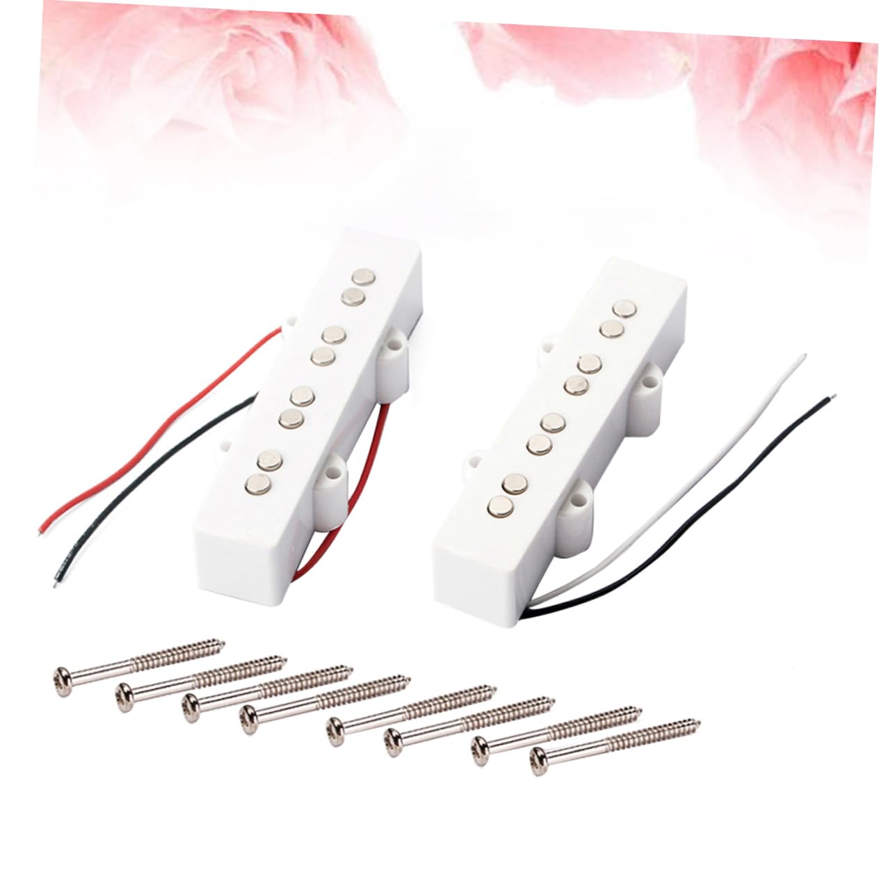 OFFSCH Electric Bass Pickup Set 4 String White Jb Bass Pickup Bridge Neck Open Style Guitars Accessories