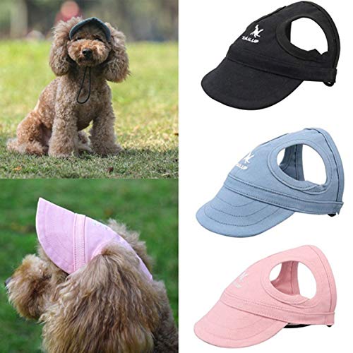 Outdoor Pet Baseball Cap,Canvas Casual Dog Visor Cap Sun Protection Hats with Ear Holes for Puppy Dog Hats Costume… - Image 5