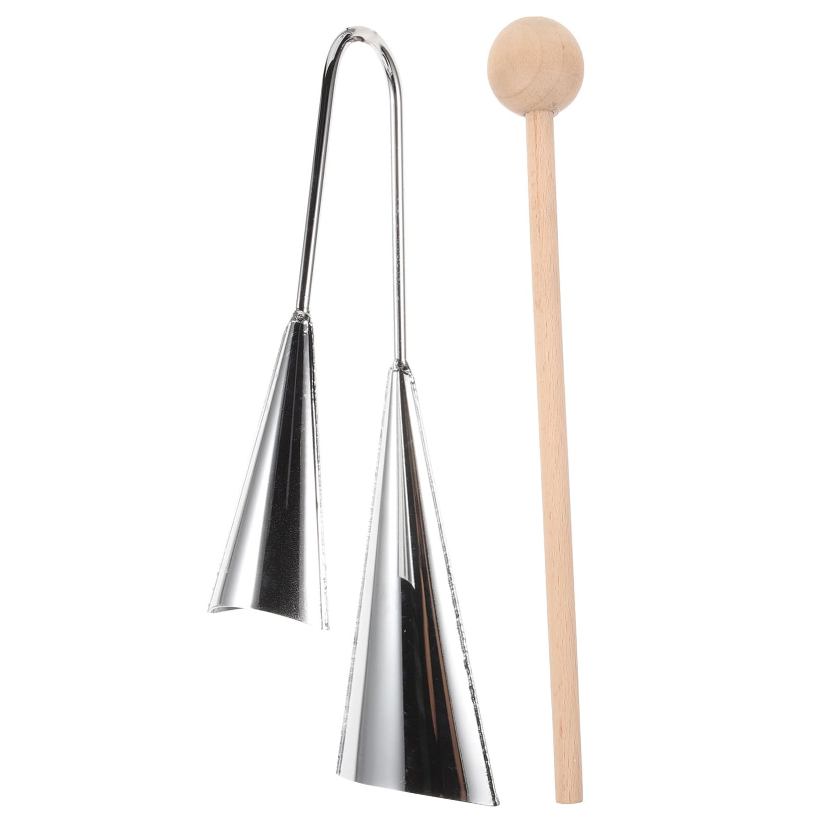 VICASKY Double Tone Cowbell with Stick Handheld Metal Percussion Instrument for Beginners Professionals