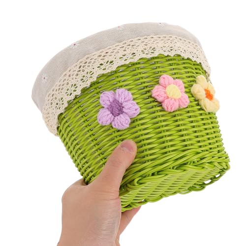 HOODANCOS Woven Electric Bike Basket with Liner, Universal Front and Rear Bicycle Storage Bag, Fruit Green Scooter Basket for Adult Bikes, Commuting and Shopping Organizer - Thumbnail 4