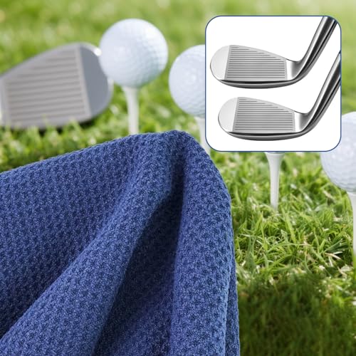 Yaozoon 3 Pack Golf Towels Rag with Carabiner Clip for Golf Bags Men Women,Microfiber Waff - image 6