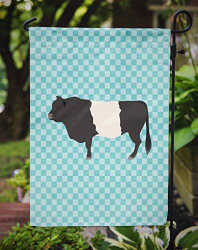 Drapeau de jardin Belted Galloway Cow Blue Check petit format extérieur - 4