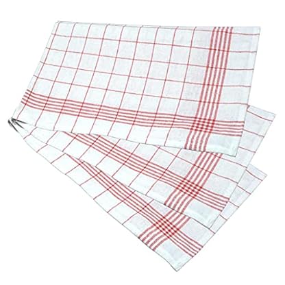 Wasserbettbedarf 3er Set Geschirrtücher rot Halbleinen ca. 60x80cm Küchentücher Geschirrhandtücher Spültücher Küchenhandtücher 3er-Pack kariert