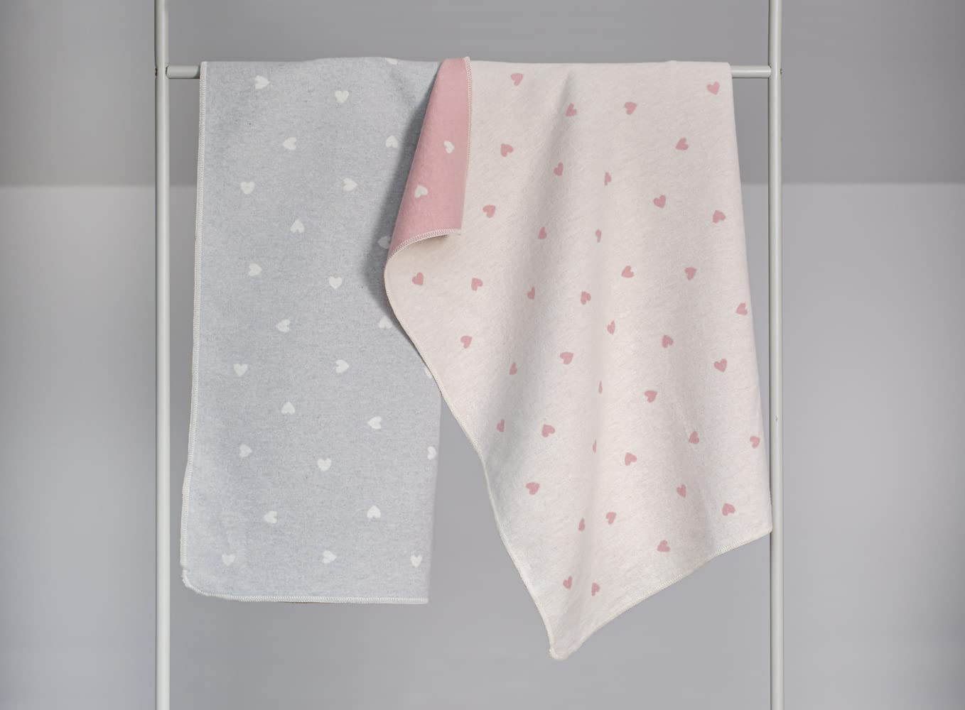 Fussenegger Babydecke Manta Pequeña Manta Niño Herzen allover altrosa