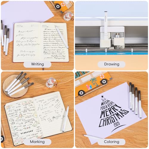 Image of Black Glitter Gel Pens Compatible with Cricut Maker 3 /Maker 4 /Maker /Explore 3 /4 /5 /Air 2 /Air, 7 Pack Medium Point Pens for Writing Drawing DIY Crafts