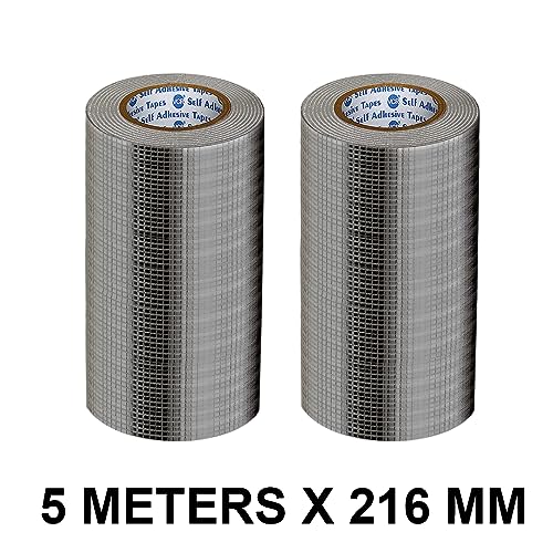 Image of VCR Butyl Tape - 5 Meters in Length 216mm / 09 inch Width - 2 Rolls Per Pack - Butyl Tape for Pipe and Water Leakage, Aluminium Rubberised Tape, Waterproof and Weatherproof Tape
