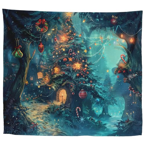 Xolytar Christmas Tree Tapestry for Bedroom Aesthetic, Living Room Dorm Art Wall Hanging, Holiday Decorations and Christmas Gifts for Family Friends