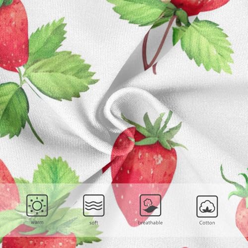 Watercolor Strawberries White Cute Panties Girl Girls Underwear Toddlers Cotton Fancy Kids Undies Briefs 2t3