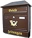 Produktbild Pachurka & De Großer Briefkasten/Postkasten XXL Kupfer/Bronce mit Zeitungsrolle Zeitungsfach Schrägdach Trapezdach
