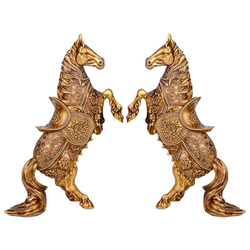 Image of Artarium New Rising Horse Statue for Home Decor Showpiece for Home Office Living Room Vastu Wealth Income Decorative and Gifts Items (Rising Horse Pack of 2)