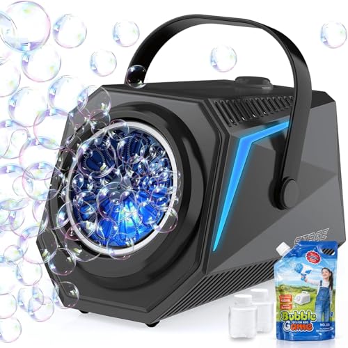 Blubbel LED Seifenblasenmaschine mit 1L Seifenblasenflüssigkeit, Seifenblasen Maschine,...