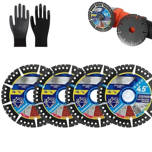 Diamond Multi-purpose Saw Blades, Cut Through Anything for Unmatched Power and Precision, 4.5 Inch Angle Grinder Cutting Disc, Diamond Saw Blades for Marble...