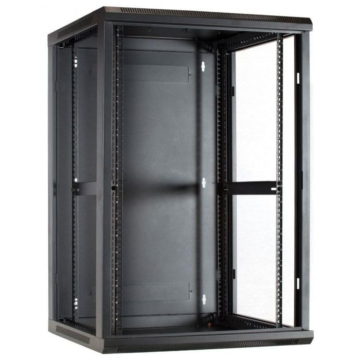 Armadio a muro 22U con anta in vetro 600x600x1100mm (LxPxA)