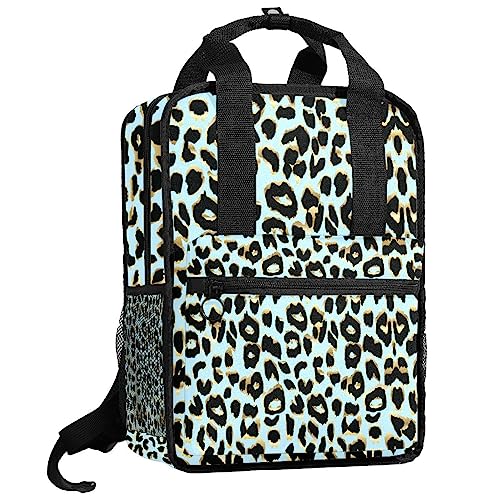 Sac à dos garçon léopard bleu 35cm | Cartable scolaire primaire réglable
