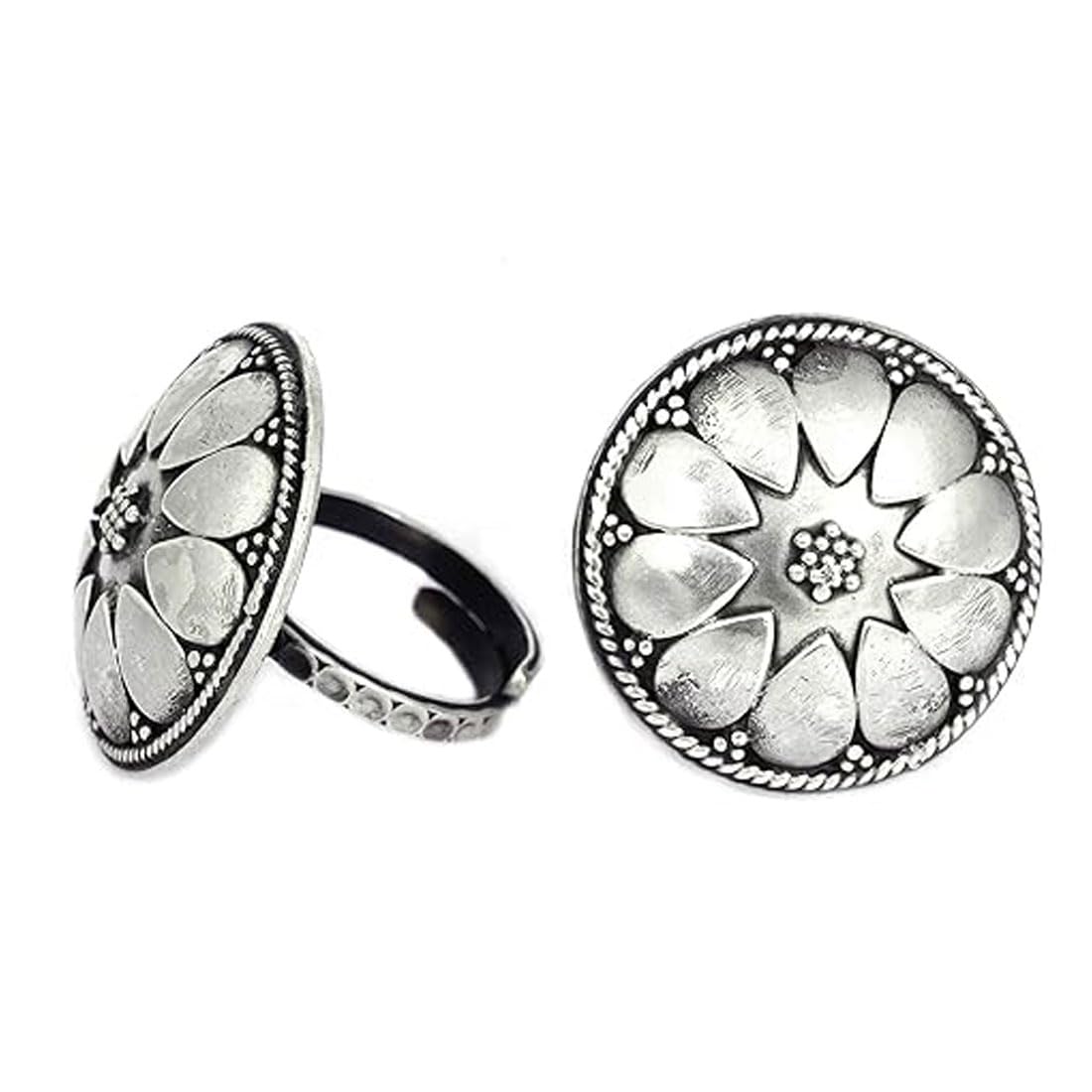 shyle 925 Sterling Silver Toe Ring, Moh Intricate Petal Toe Ring,Well Stamped with 92.5, Minimal Pieces, Handcrafted Oxidized Toe-Ring, Women Accessories-picture-13