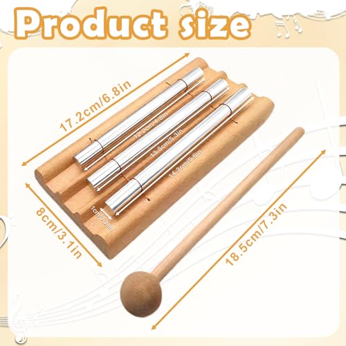 Chime Energy, Energy Klangstab, 3 Ton Klangstab mit Holzschlägel, Perkussions Windspiel, Chime Klangstab Holz, Chime Glockenspiel, für Musikalische Früherziehung, Geschenk, Gebet, Yoga, Meditation