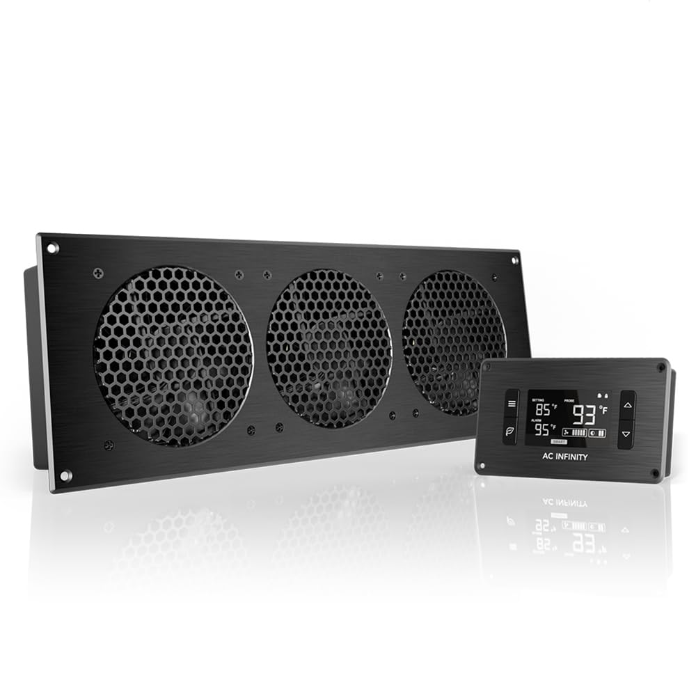 AC Infinity Airplate S9, leises Lüfter-System mit Geschwindigkeitsregelung, für Heimkino, Serverschrank