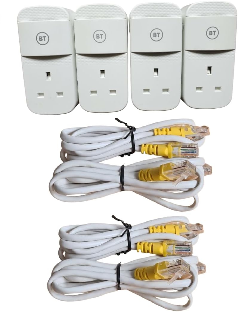3 x BT Mini Connectors Version2 1000Mbps 1GB Powerline Adapters Gigabit