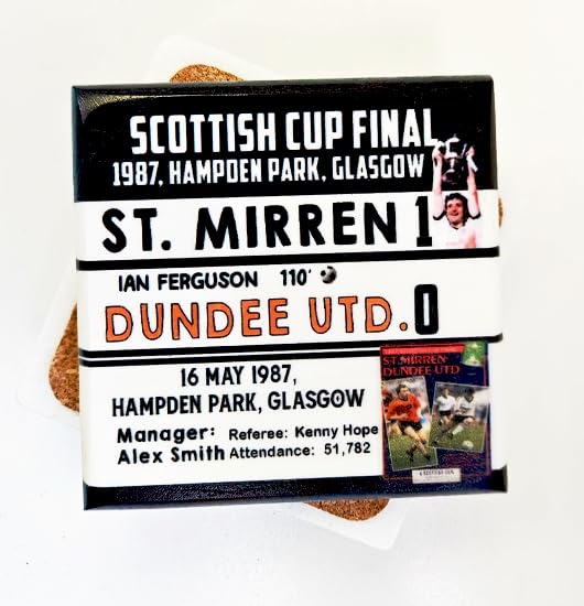St Mirren 3 vs 1 Celtic - 2025 Scottish League Cup final Marble coaster | Hampden Park cup final Mirren marble coaster (1987- Final)
