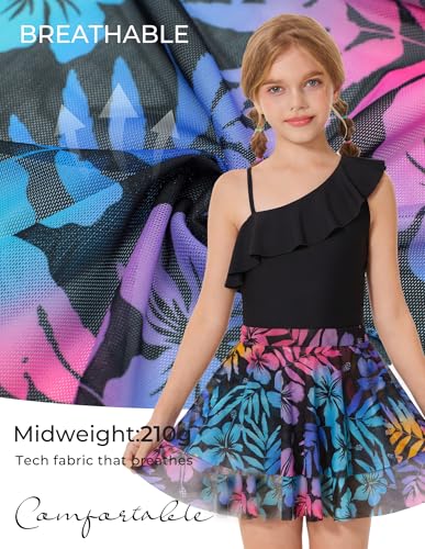Image of GRACE KARIN Girls One Piece Swimsuits with Mesh Skirt Bathing Suit Swimwear 6-14Y