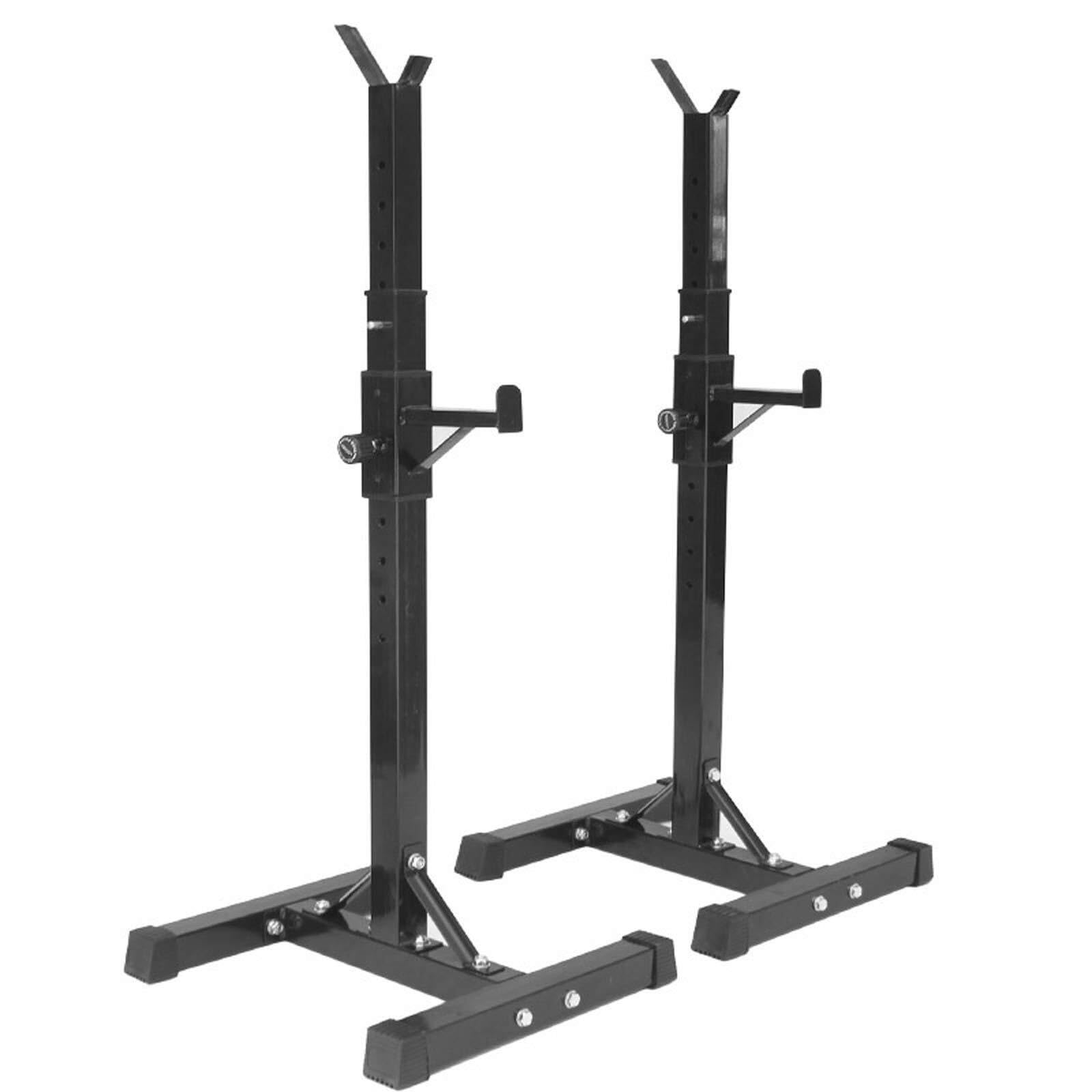 Soporte Ajustable para Sentadillas con Barra, Carga máxima de 250 kg, Soporte para Press de banca, Barra de Curl, Entrenamiento físico en casa