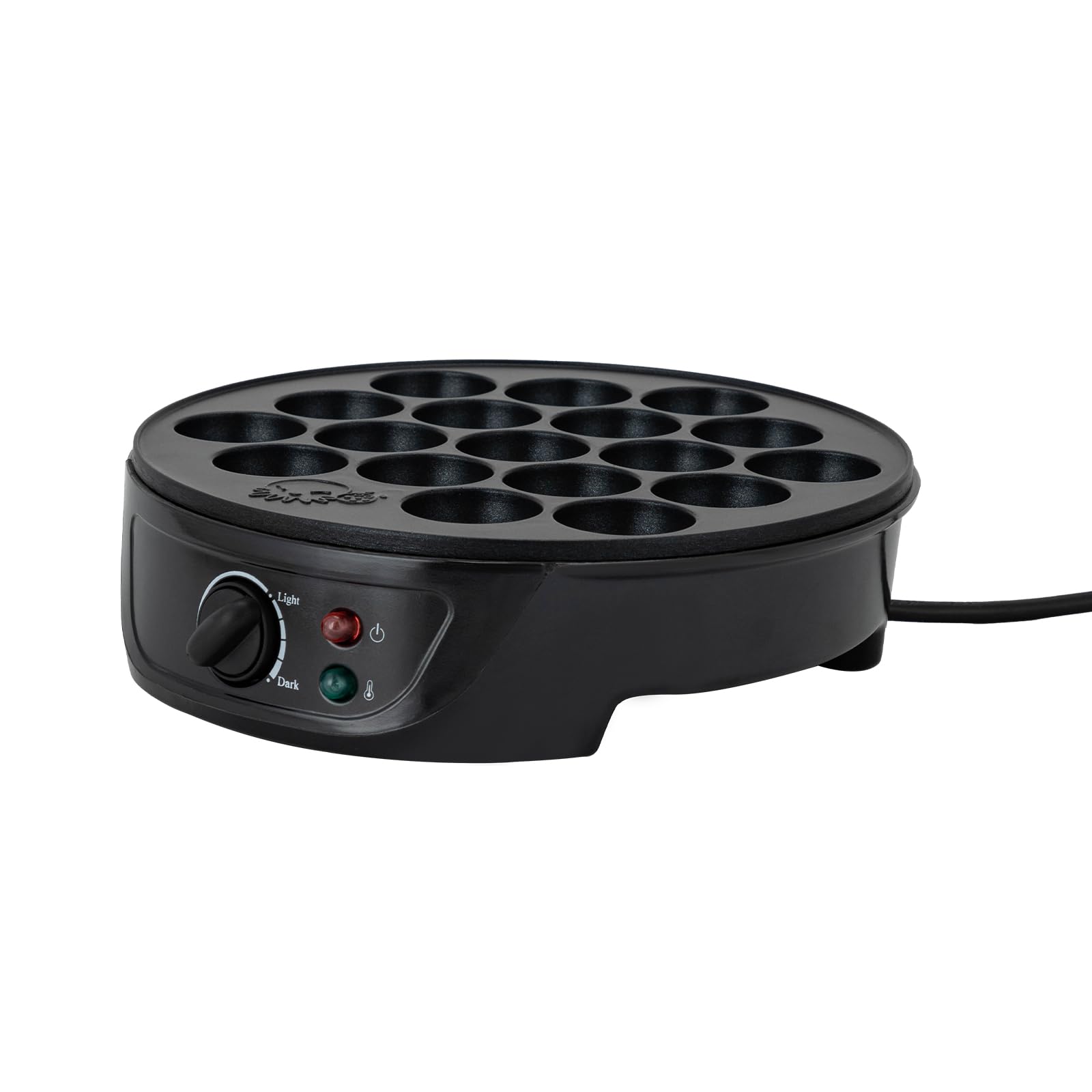 750W Takoyaki Maker Elettrico 18 Fori Antiaderente Nero Bistecchiera Poffertjes