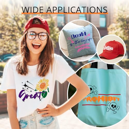 HTVRONT HTV Heat Transfer Vinyl -13 Pack HTV Vinyl Sheets, 12" x 10" Iron on Vinyl for T Shirts, 10 Assorted Premium Colors Heat Transfer Vinyl for All Cutting Machines - Image 4