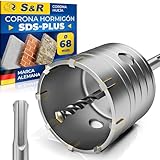 S&R Sierra Corona Perforadora Hormigón en seco Ø 68mm + Brocas y Adaptador SDS Plus 110 mm