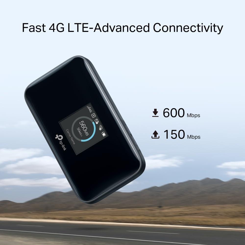 TP-Link M7750 Routeur 4G+ LTE Cat12 Portable, WiFi AC1200 Double Bande, Jusqu'à 600 Mbps, Carte Nano SIM, Batterie 15h, Écran Couleur, Jusqu'à 32 Appareils, tpMiFi App