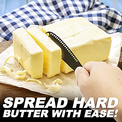 Image of KPNG Stainless Steel Butter Knife - 3 in 1 Butter Spreader Knife, with Serrated Edge and Shredding Slots, Butter Grater Cheese Spreader Slicer,(Color May Vary) (Pack Of-2, Random)