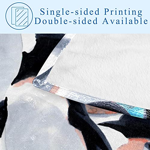 Couverture chaude et douce motif pingouin, finition haut de gamme - 5