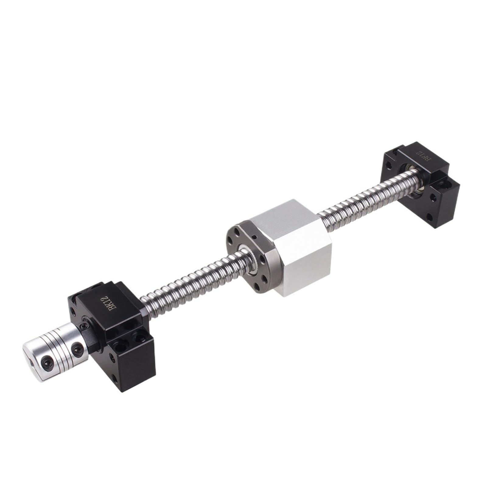 Vis à billes anti-jeu Jeu de vis à billes SFU1605 laminées avec extrémité usinée + boîtier d'écrou BKBF12, coupleur support(400mm)
