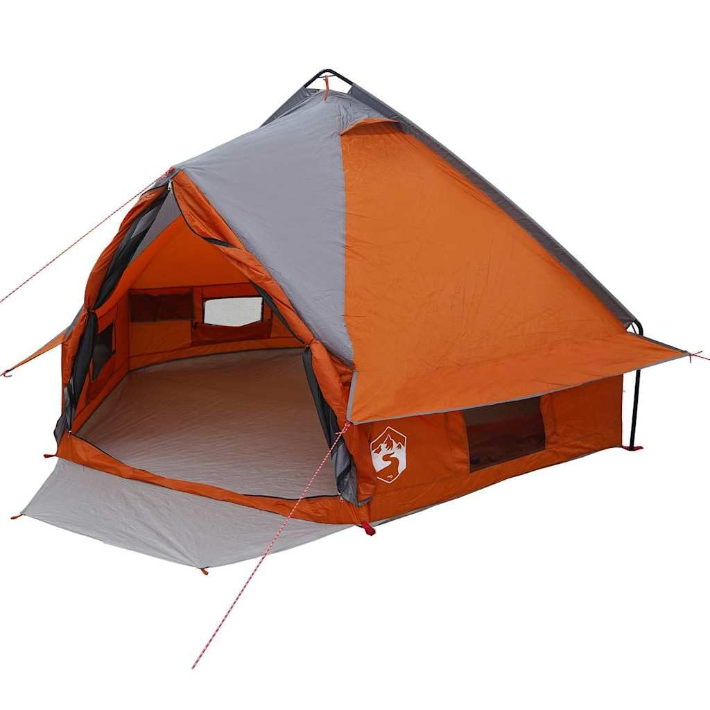 Nowoczesny namiot Teepee dla 10 osób w kolorze zielonym i białym, 490 x 410 x 210 cm, z poliestru 185T o strukturze tafty, łącznie z drążkami, linami napinającymi, śledziami i torbą do noszenia