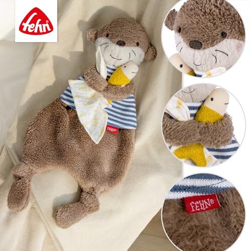 Fehn Schmusetuch Otter – Spielkamerad, Einschlafhilfe & Stofftier-Schnuffeltuch mit Otter-Köpfchen zum Greifen, Fühlen, Knuddeln und Liebhaben für Babys und Kleinkinder ab 0+ Monaten