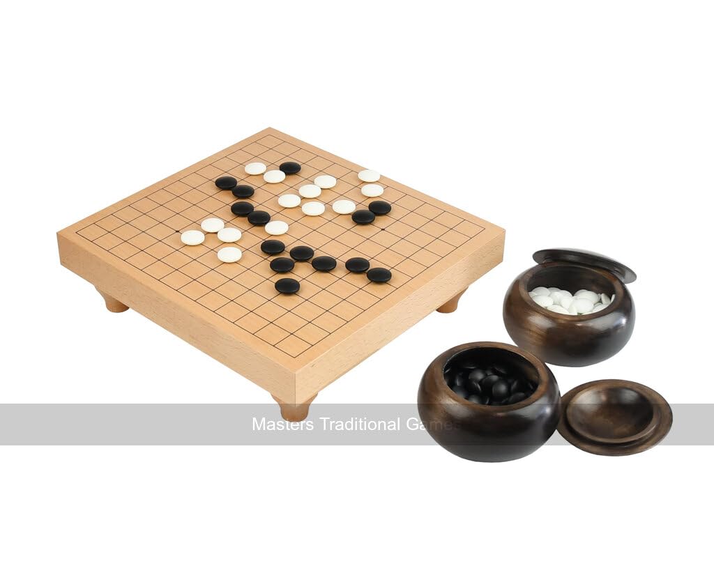 13 x 13 Go Table Set with 8mm Stones and Dark Bowls