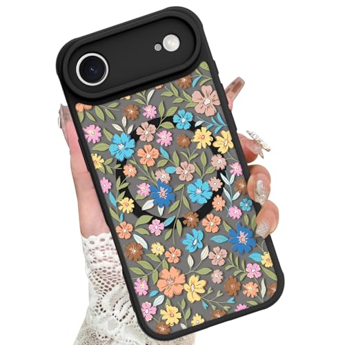 Image of KANGHAR Case Compatible with iPhone Air Flower Pattern | [Compatible with Magsafe] Cute Colorful Blooming Florals Protective Magnetic Case for Girls Women 6.5 inch