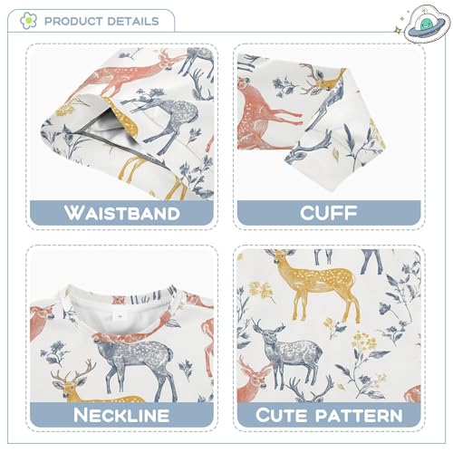 JUNZAN Aesthetic Deer White Kids Girls Hooded Sweatshirt Long Sleeve Fall Tops Shirts Athletic 4T3